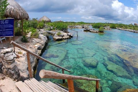 Fantastiska Cenote Yalku, simma i heliga vatten. Transport & Guide