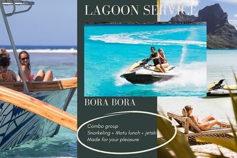 Combo snorkeling + motu lunch + jet ski group tour full day