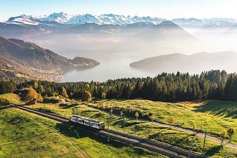 From Lucerne: Mount Rigi, Lake Lucerne Cruise and Mountain Spa