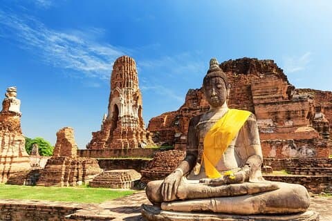 Excursão de dia inteiro à herança do templo de Ayutthaya por estrada