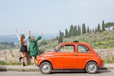 Florence Fiat 500 wijntour & Toscaanse lunch op boerderij in Chianti