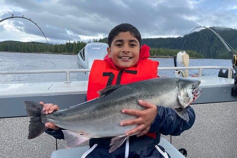 Halvdags privat laksefiskeri i Ketchikan