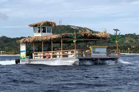Catamaran Tiki Boat Sunset Snorkeling Dinner Cruise in Roatan