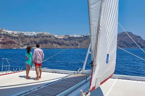 Santorini Cruise på katamaran med BBQ og åpen bar