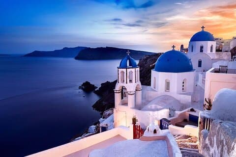 Personlig Instagram-turné på Santorini