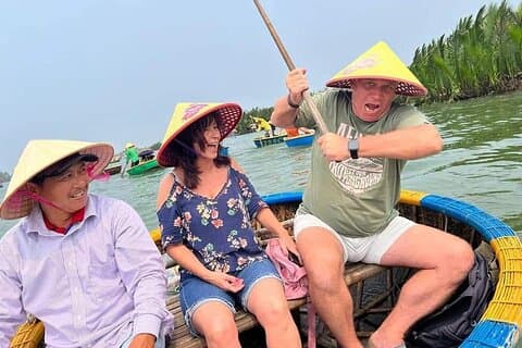 Basket Boat Ride til Coconut Jungle & Hoi An bytur-natmarked
