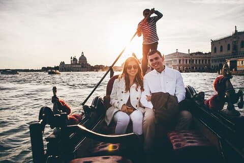 Privat gondoltur med professionel fotograf i Venedig