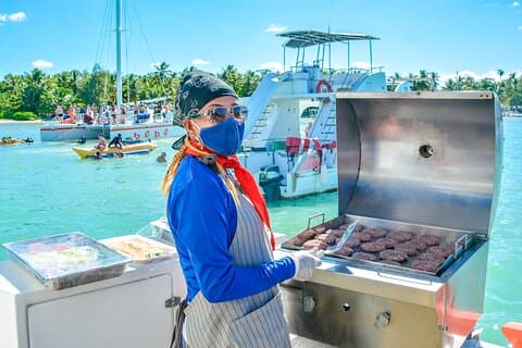 Punta Cana Catamaran Cruise with Water Slide, BBQ & Snorkeling