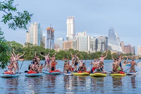 Giant Paddleboarding Austin's Springs and Party Island