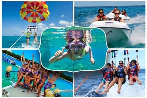 Combo de lanchas rápidas y parasailing