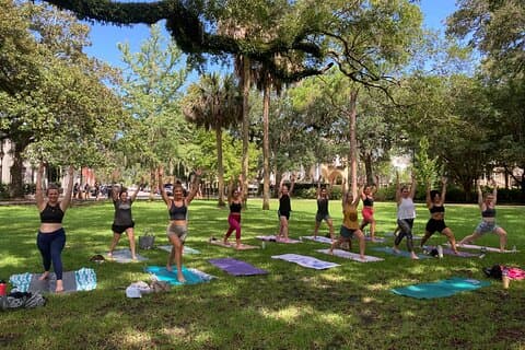 Yoga in Forsyth Park