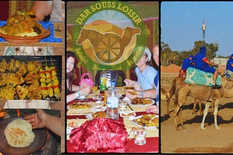 Zonsondergang kameel rijden en barbecue diner in Agadir