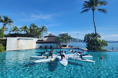 Zen & Splash: Stand-Up Paddleboard (SUP) Yoga in Tanjung Aru