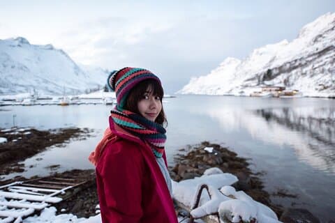 Vinter Fjord Road Trip med vandrende ugle