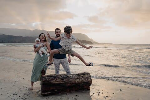 Privéfotosessie aan de noordkust van Kauai