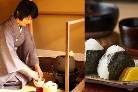 Petit déjeuner traditionnel japonais et cérémonie du thé