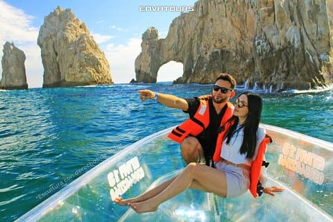 Tur till Arch i den enda Clear Boat i Cabo Cruise Hotel PICKUP!