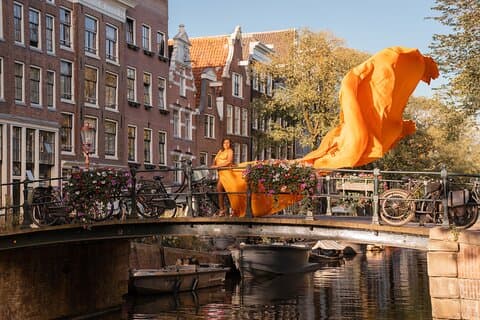 Flying Dress Photoshoot Experience in Amsterdam and Sea Coast