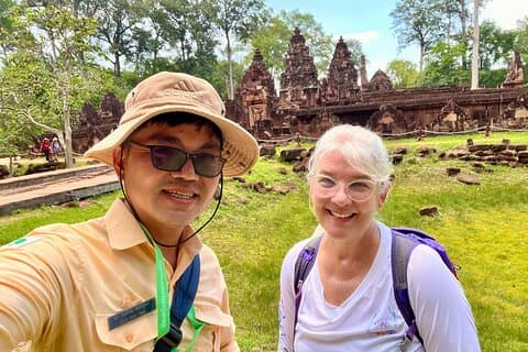 1-D-tour: Angkor Wat, Banteay Srei, Ta Prohm en Angkor Thom.