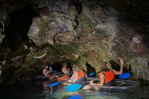 Pula Cave Sunset and Night Tour in Transparent Kayak