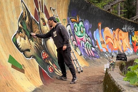 Spray Sarajevo : Taller de graffiti en la pista olímpica de Bobsleigh