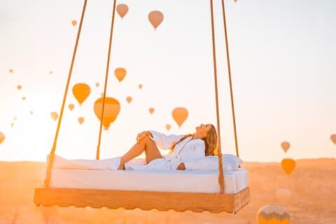Fotografering med varme luftballonger i Cappadocia