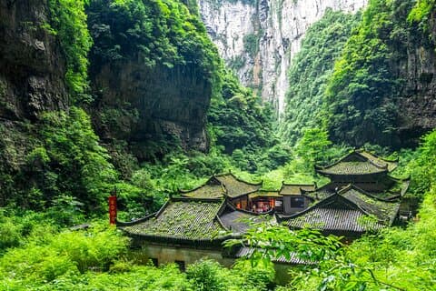 Chongqing dagstur Wulong tre naturbroar och Fairy Mountain