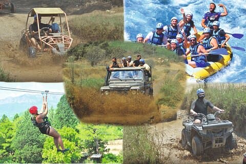 Tour en jeep, buggy, rafting y tirolina en Antalya
