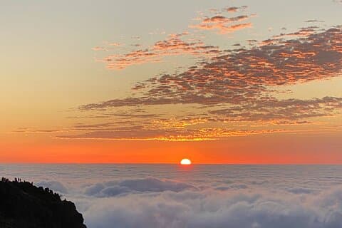 Pico do arieiro zonsopgang, trappen van de hemel en skywalk klif