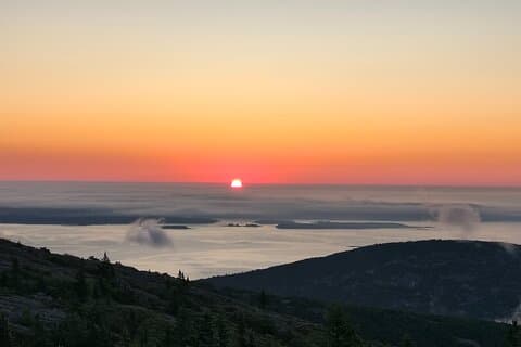 Sunrise on Cadillac Mountain in Acadia National Park