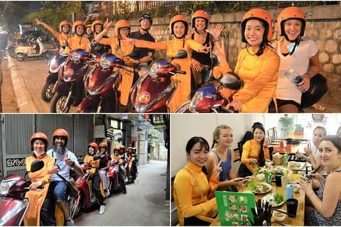 Hanoi Scooter Food Tours avec des cavaliers féminins