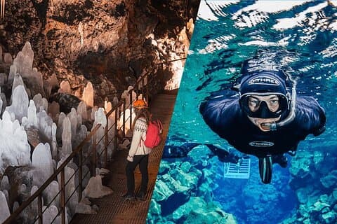 Silfra Fissure Snorkeling + Lava Tunnel Tour - SuperSaver Combo