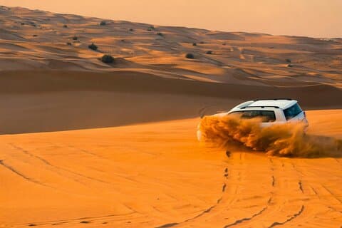 Desert Safari Adventure Camel Ride Sandboarding and Dinner