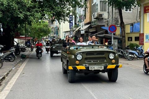 Hanoi By Night Street Food and Train Street By Army Jeep