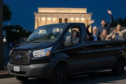DC's Monuments Begeleide Openlucht Minibus Nachttour