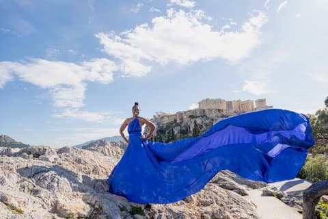 Athens Flying Dress Photoshoot