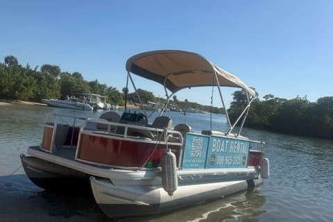 Dania Beach 18ft Pontoon Boat Heldagsuthyrning