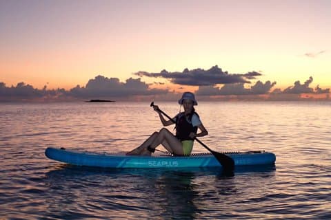 Miyako island: Relaxing Sunrise or Sunset SUP tour (English tour)