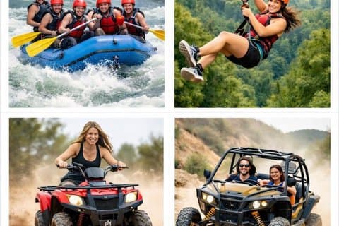 Antalya Combo Rafting-paket med Quad Safari & Zipline