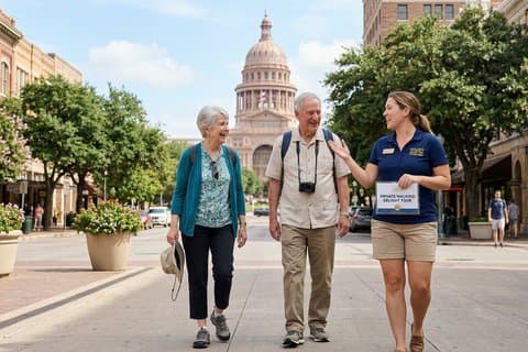 Tour privato a piedi nel patrimonio culturale di Austin per anziani