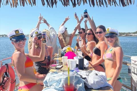 Private Tiki Boat Charter in Pensacola FL - up to 18 guests