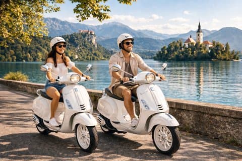 Vespa Scooter Rental in Bled Explore Lake Bled at Your Own Pace