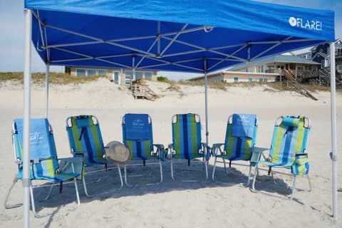Sit Back and Chill Setup 10x10 Tent with 6 Beach Chairs