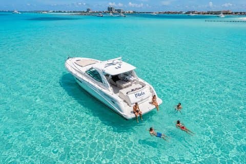 Privat luksus 44ft yacht Cancun Isla Mujeres opp til 13 Pax