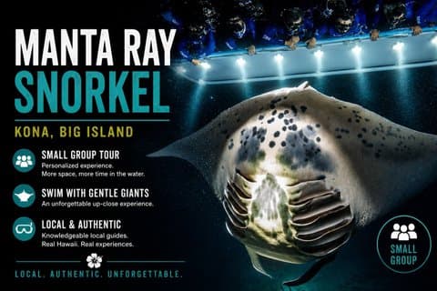 Manta Ray Night Snorkel fra Kona — Lille gruppe