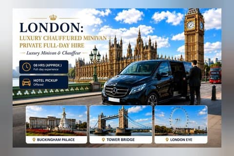 Londres : Minivan de luxo - aluguer privado de dia inteiro