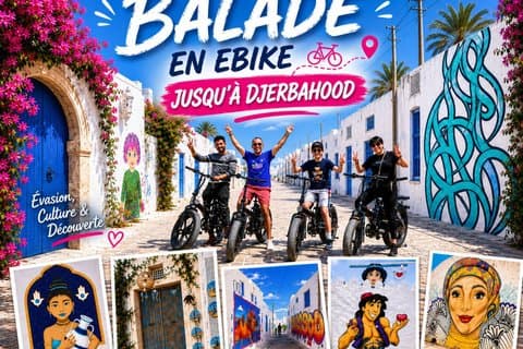 Djerbahood elcykeltur till gatukonstbyn